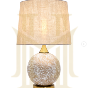 Ceramic Table Lamp Off White Marble (Pair) - Image 5