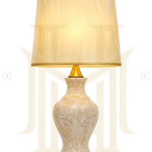 Ceramic Table Lamp Off White Marble (Pair) - Image 4