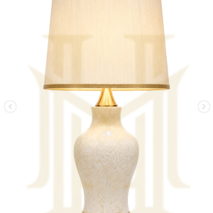 Ceramic Table Lamp Off White Marble (Pair) - Image 3