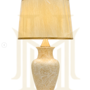 Ceramic Table Lamp Off White Marble (Pair) - Image 1